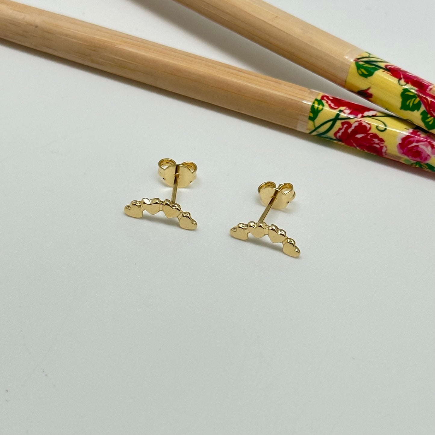XO300 Aro corazones en fila trepador 12 x 3 mm Aro Baño Oro