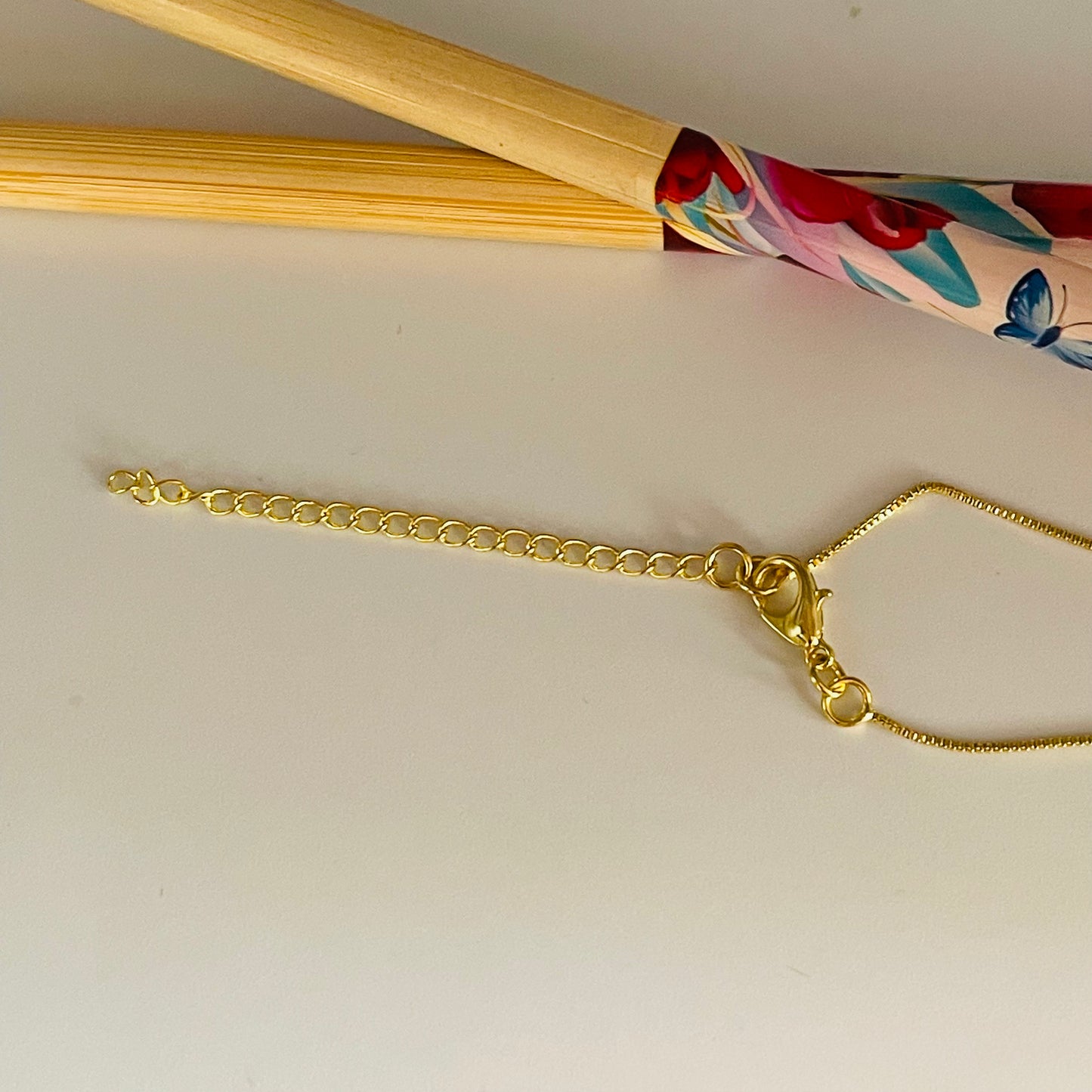 CO139 Cadena veneciana con bolita pasad de 4 mm Largo 40 cm mas extensor 5 cm Cadena Terminada Baño Oro