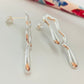 Joyas por Mayor Joyas Bañadas en Plata por Mayor Insumos para Joyas XP474 Aro Orgánico doble 38 x 14 mm Espesor 1.2 mm Aro Baño Plata