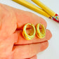 XO491 Aro Argolla Tipo Gota Presión Ancho de 2.5 a 5 mm Espesor 1 mm Aro Baño Oro