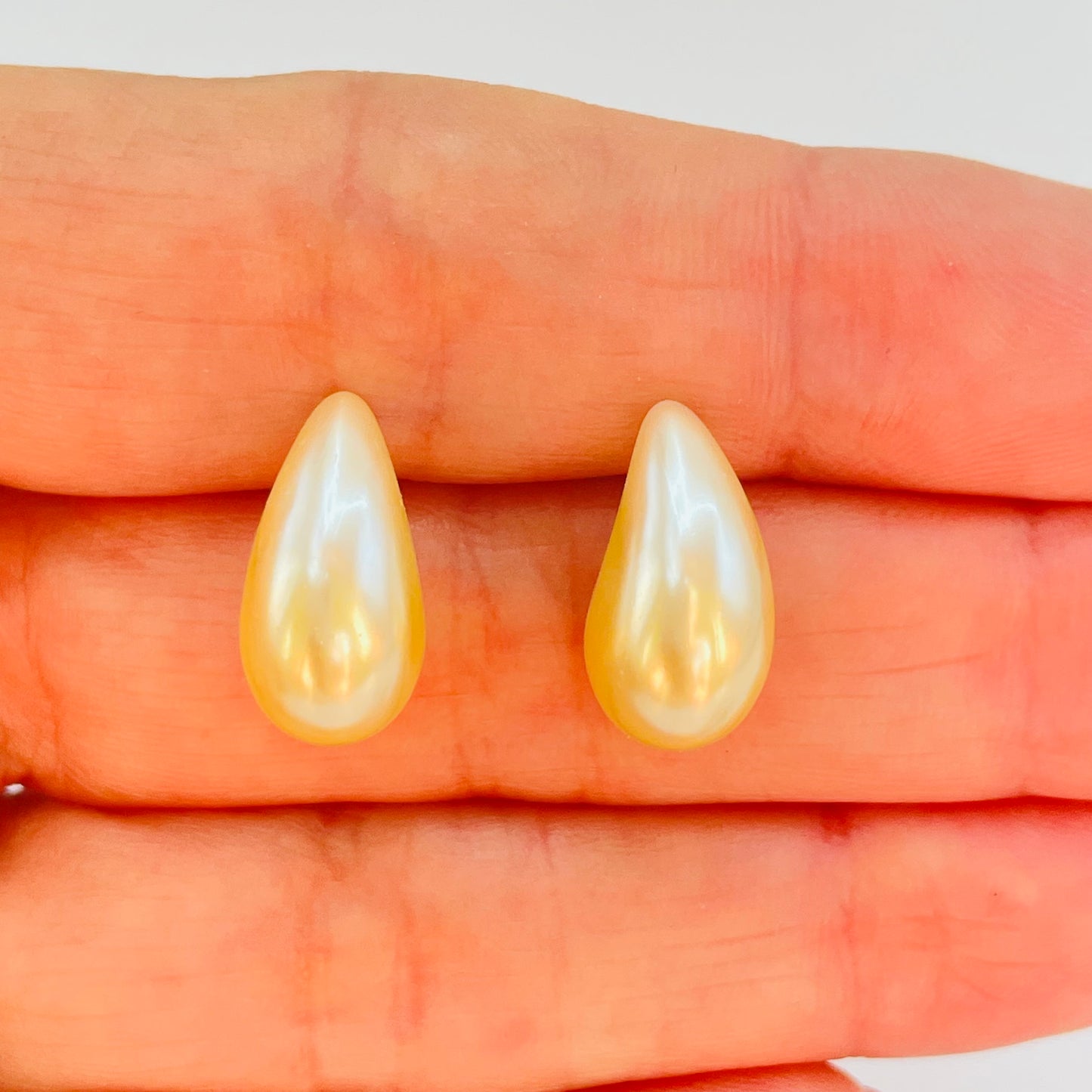XO546 Aro Perla Gota 16 x 8 mm Espesor mayor 10 mm Aro Baño Oro
