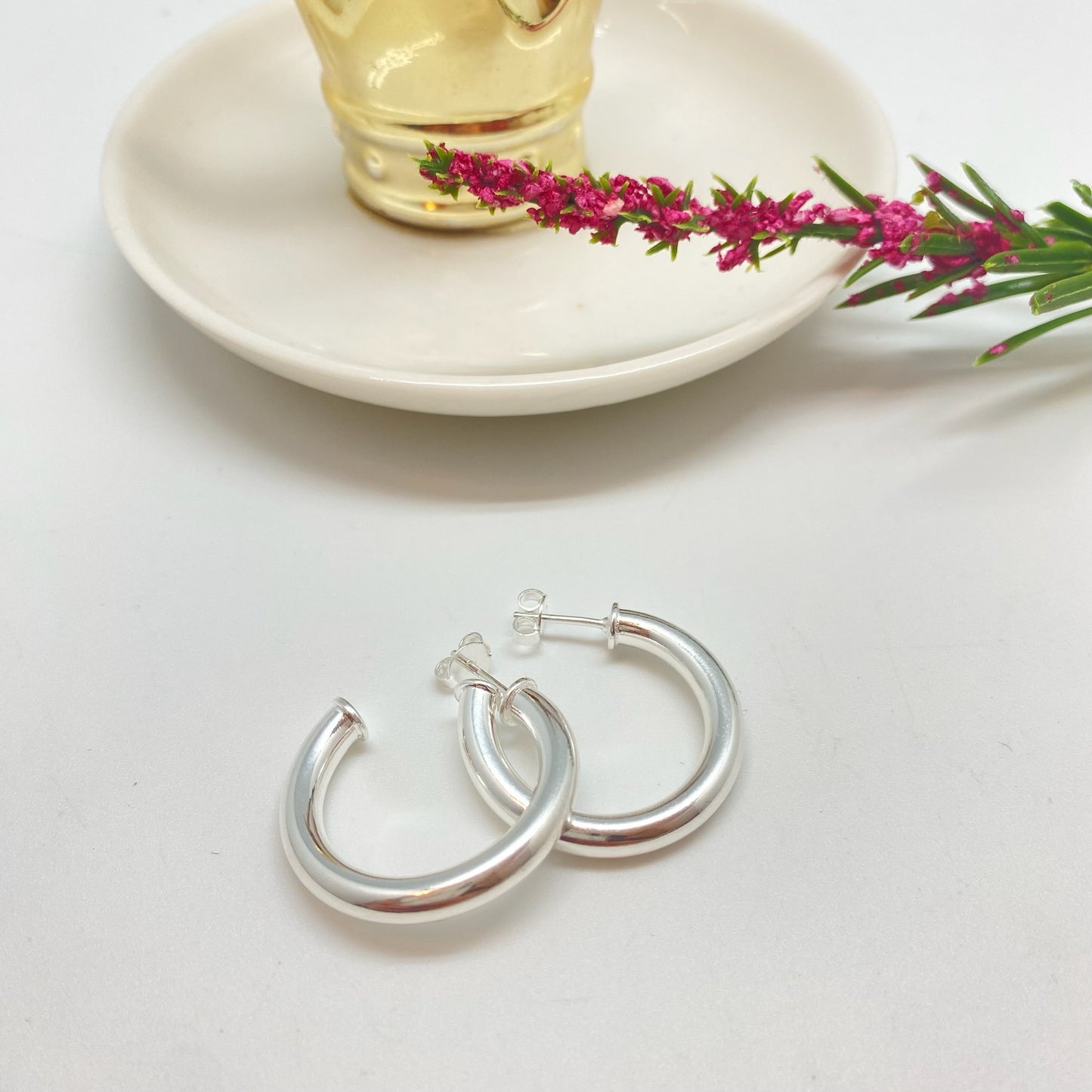 XP295 Argolla Lisa diametro 27 mm Espesor 4 mm Aro Baño Plata Aros Bañados hecho de Bronce Bañado en Plata 50 ml Joyas Bañadas en Plata