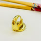 XO491 Aro Argolla Tipo Gota Presión Ancho de 2.5 a 5 mm Espesor 1 mm Aro Baño Oro