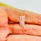 XP548 Cuff 3 argollas unidas 15 13 y 11 mm bolitas 1.8 mm Ancho total 7.5 mm Aro Baño Plata