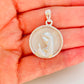 FP1051 Colgante Virgen Niña fondo Cristal diá. 23 mm más argollita más valier Figura Baño Plata