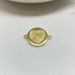 Joyas por Mayor Joyas Bañadas en Oro por Mayor Insumos para Joyas FO1240 Conector Corazón y Huella Digital Diá. 15 mm más 2 argollitas 3 mm c/u Espesor 1.8 mm Figura Baño Oro