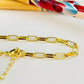 PO28 Pulsera tipo Cartier Eslabón 4.8 x 3.8 mm Largo 40 cm más extensor 5 cm Pulsera Baño Oro