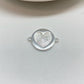 Joyas por Mayor Joyas Bañadas en Plata por Mayor Insumos para Joyas FP1240 Conector Corazón y Huella Digital Diá. 15 mm más 2 argollitas 3 mm c/u Espesor 1.8 mm Figura Baño Plata