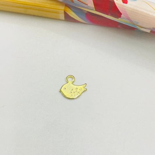 FO430 Pajarito 8 x 7 mm Figura Baño Oro Figuras Bañadas en Oro y Plata hecho de Bronce Bañado en Oro 18K