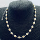 Joyas por Mayor Joyas Bañadas en Plata por Mayor Insumos para Joyas CP220 Collar Chocker Perlas tipo Gota 8 x 6 mm Largo 37 cm más extensor de 6 cm Terminal Corazón Collar Terminado Baño Plata