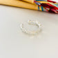 XP411 Cuff Estrellas Diá. 15 mm Ancho estrellitas 4 mm Aro Baño Plata Aros Bañados hecho de Bronce Bañado en Plata 50 ml Joyas Bañadas en Plata