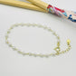 Joyas por Mayor Joyas Bañadas en Oro por Mayor Insumos para Joyas PO26 Pulsera Perlas diá. 4 mm y cadena Largo 17.5 mm más extensor de 3 cm con terminal mini corazón Pulsera Baño Oro