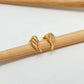 XO287 Aro 1 alita 11 x 6 mm Aro Baño Oro Aros Bañados hecho de Bronce Bañado en Oro 18K Joyas Bañadas en Oro