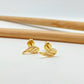 XO287 Aro 1 alita 11 x 6 mm Aro Baño Oro Aros Bañados hecho de Bronce Bañado en Oro 18K Joyas Bañadas en Oro