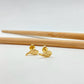 XO287 Aro 1 alita 11 x 6 mm Aro Baño Oro Aros Bañados hecho de Bronce Bañado en Oro 18K Joyas Bañadas en Oro