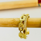 XO263-Derecho Aro Argolla Eslabones y argolla de micro circones Diá. 18 mm Ancho 5 mm Aro Baño Oro