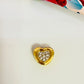 FO1037 Colgante Corazón para pasar circones y borde 11 mm Corazón Interior Doble faz circones y 1 circón 7 mm espesor 5 mm Caja Corazón Calado exterior 12 mm espesor 5 mm Figura Baño Oro Figuras Bañadas hecho de Bronce Bañado en Oro 18K Joyas Bañadas en Oro