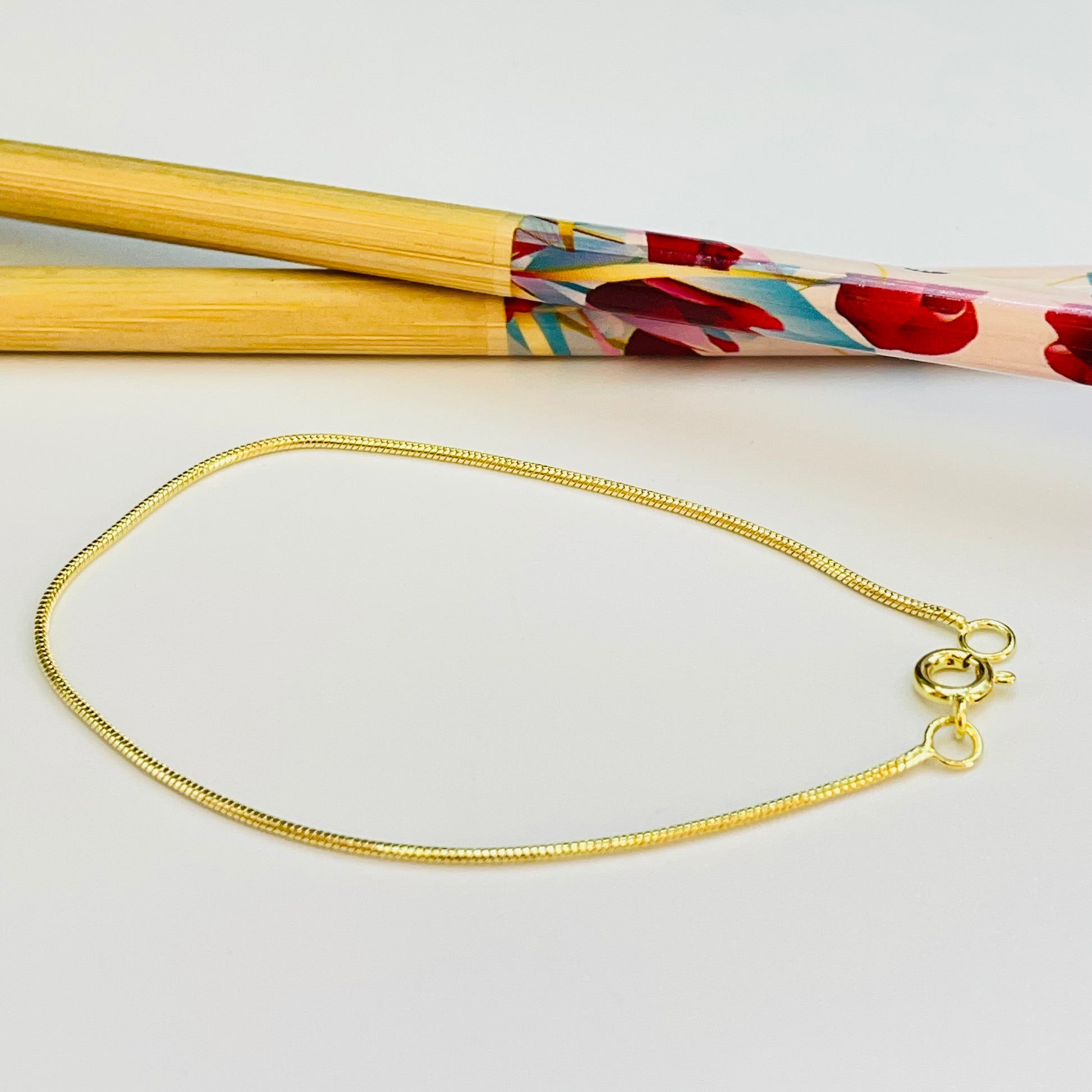 PO17 Pulsera Cola de Ratón Espesor 1.2 mm Largo 18 cm Pulsera Baño Oro Pulseras hecho de Bronce Bañado en Oro 18K Joyas Bañadas en Oro