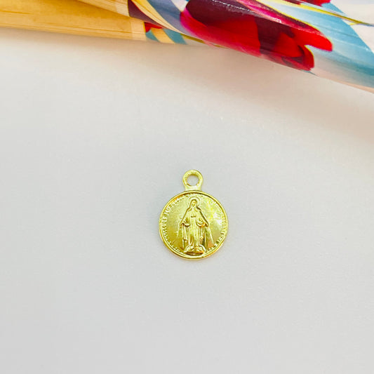 FO1045 Colgante Virgen de los Milagros 9 mm mas argollita Figura Baño Oro