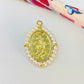 Joyas por Mayor Joyas Bañadas en Oro por Mayor Insumos para Joyas FO1144 Colgante Medalla Virgen de los Milagros con Borde de Perlas 29 x 22 mm más argollita Espesor 2.8 mm Figura Baño Oro