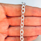 PP16 Pulsera Eslabones Candado con rayitas 17 cm mas extensor 5 cm Eslabón 8 x 6 mm Espesor 1.2 mm Pulsera Baño Plata