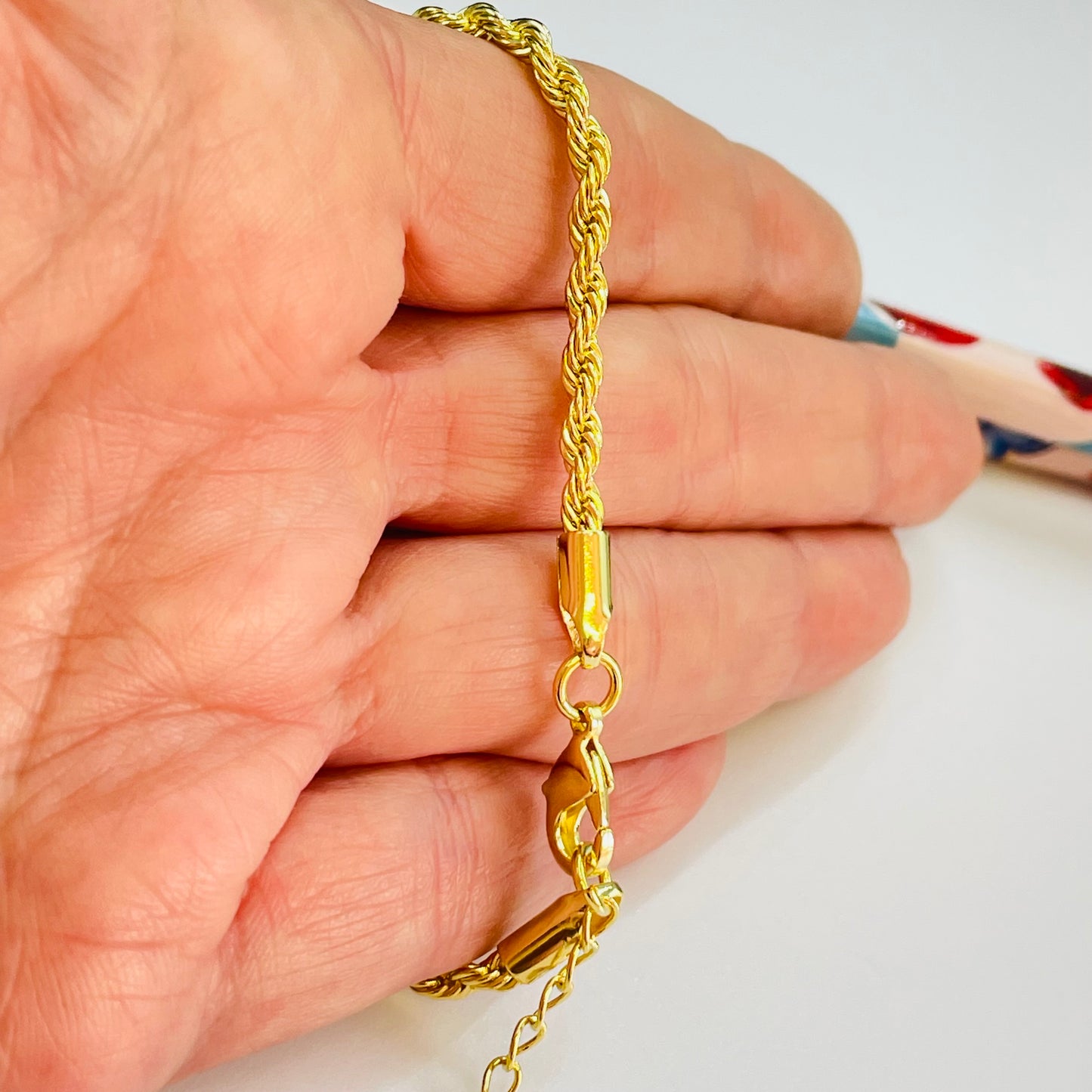 PO31 Pulsera Tourbillon Espesor 3 mm Largo 16 cm más extensor de 5 cm Pulsera Baño Oro