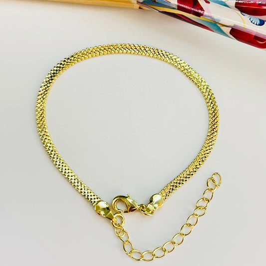Joyas por Mayor Joyas Bañadas en Oro por Mayor Insumos para Joyas PO29 Pulsera Cinta Texturada doble espesor Ancho 3 mm Espesor 1.3 mm Largo 15 cm Pulsera Baño Oro