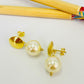 XO394 Aro Perla 12 mm Colgante Base redonda diá. 12 mm Largo total 28 mm Aro Baño Oro Aros Bañados hecho de Bronce Bañado en Oro 18K Joyas Bañadas en Oro