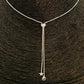 CP105 Collar Cascada altura ajustable con Estrella 6 mm y Circón 4 mm Largo Total 70 cm Cadena Baño Plata Cadenas Bañadas en Oro y Plata hecho de Bronce Bañado en Plata 50 ml Joyas Bañadas en Plata