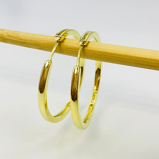 Joyas por Mayor Joyas Bañadas en Oro por Mayor Insumos para Joyas XO550 Argolla Presión Lisa diá. 42 mm Ancho 3.2 mm Espesor 3.2 mm Aro Baño Oro