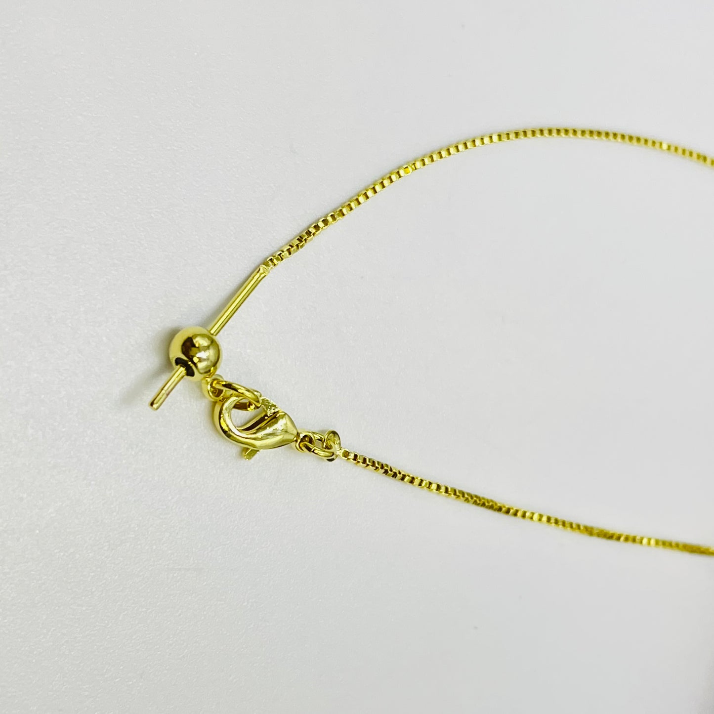 Joyas por Mayor Joyas Bañadas en Oro por Mayor Insumos para Joyas CO214 Cadena Veneciana Espesor 1 mm con bolita cierre de silicona y palito Largo 45 cm Cadena Terminada Baño Oro