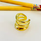 WO73 Anillo tipo Triple Ancho Mayor 17 mm Espesor Mayor 4 mm Menor 1 mm Medida app. 15 Anillo Baño Oro
