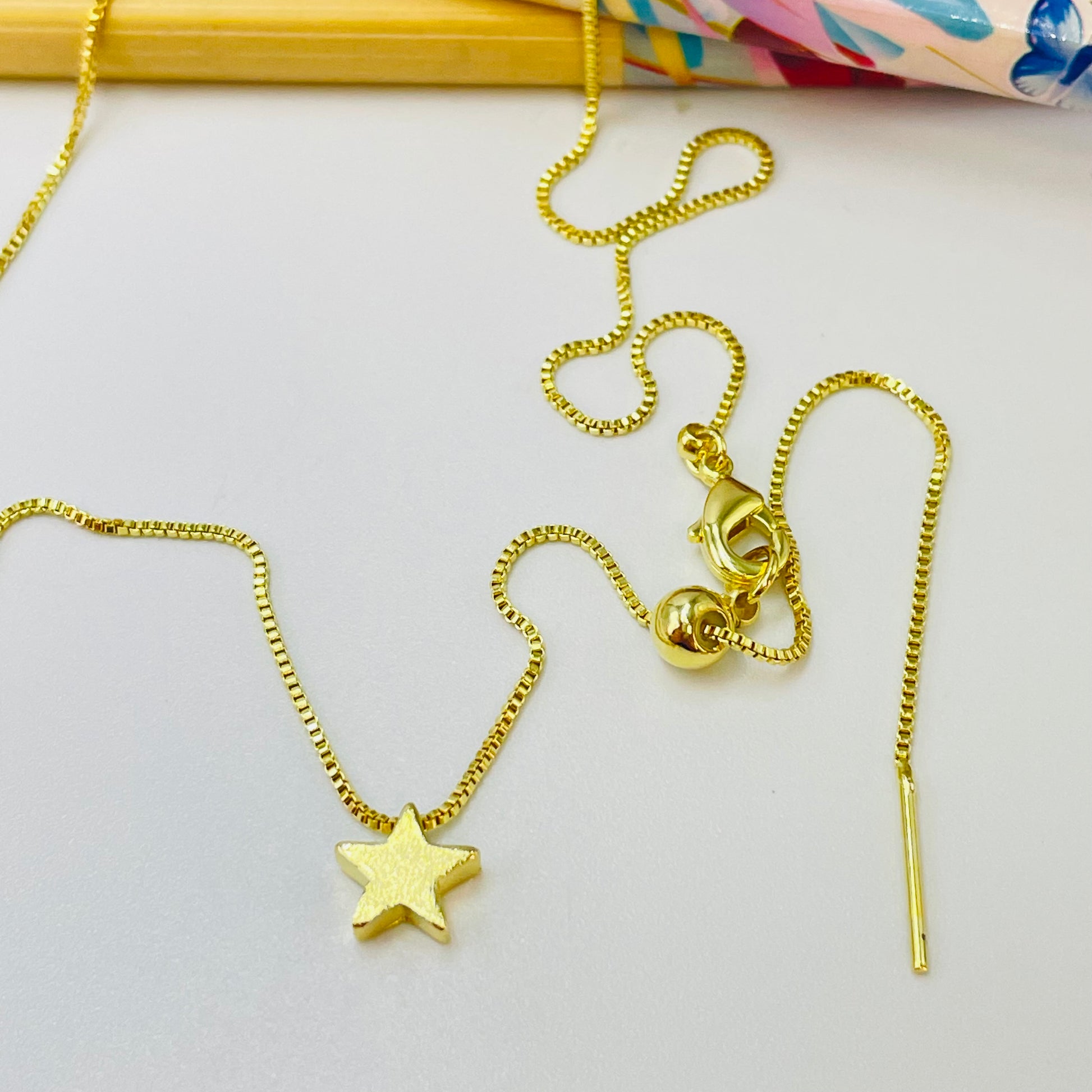 Joyas por Mayor Joyas Bañadas en Oro por Mayor Insumos para Joyas CO209 Cadena Veneciana de 1mm con bolita con silicona y palito Cadena Terminada Baño Oro