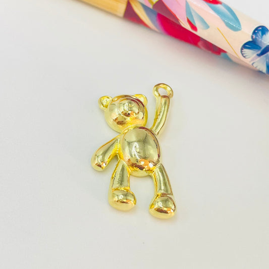 Joyas por Mayor Joyas Bañadas en Oro por Mayor Insumos para Joyas FO1147 Colgante Oso con mano en alto 25 x 18 mm más argollita Espesor 4 mm Figura Baño Oro