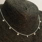 CP192 Collar con 7 Estrellas 4 de 5 mm y 3 de 4 mm Cadena Veneciana 1 mm Largo 40 cm más extensor de 5 cm Collar Terminado Baño Plata Cadenas Bañadas hecho de Bronce Bañado en Plata 50 ml Joyas Bañadas en Plata