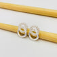Joyas por Mayor Joyas Bañadas en Plata por Mayor Insumos para Joyas XP500 Aro 2 círculos entrelazados 1 liso y otro con circones 14 x 9.5 mm Espesor 2 mm Aro Baño Plata