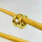 XO491 Aro Argolla Tipo Gota Presión Ancho de 2.5 a 5 mm Espesor 1 mm Aro Baño Oro