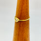 WO58 Anillo solitario circon cristal 5 mm argolla 1 mm espesor Anillo Baño Oro