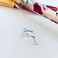 FP1231 Colgante Delfín 14 x 12 mm más argollita Espesor 1.2 mm Figura Baño Plata