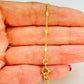 PO34 Pulsera Cadena Grumet 2 mm y Mini Corazones de 3 mm Largo 15 cm más extensor de 5 cm Pulsera Baño Oro