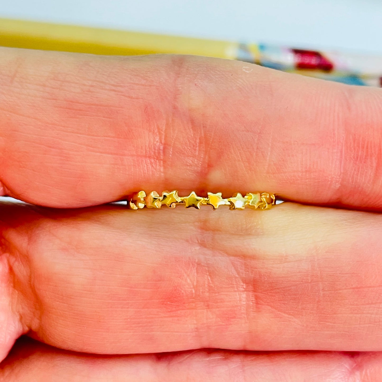 WO11 Anillo Estrellas Anillo Baño Oro