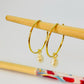 Joyas por Mayor Joyas Bañadas en Oro por Mayor Insumos para Joyas XO535 Aro Argolla con Perla Barroca Colgante de 9 x 8 mm Diá. 20 mm Espesor 1 mm Aro Baño Oro
