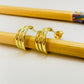 Joyas por Mayor Joyas Bañadas en Oro por Mayor Insumos para Joyas XO518 Aro Argolla Triple Unidas en Puntas diá. 14 mm Ancho 6 mm Espesor 1 mm Aro Baño Oro