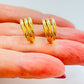 Joyas por Mayor Joyas Bañadas en Oro por Mayor Insumos para Joyas XO518 Aro Argolla Triple Unidas en Puntas diá. 14 mm Ancho 6 mm Espesor 1 mm Aro Baño Oro