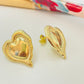 Joyas por Mayor Joyas Bañadas en Oro por Mayor Insumos para Joyas XO477 Aro Corazón irregular borde con rayitas estampadas 20 x 18 mm Espesor 1.2 mm Aro Baño Oro