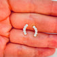 Joyas por Mayor Joyas Bañadas en Plata por Mayor Insumos para Joyas XP541 Aro Palito Semi Curvo fila de 5 mini circones Diá. 3 mm con bisel 11.5 x 3 mm Espesor 2 mm Aro Baño Plata