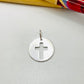 FP1089 Colgante Medalla Cruz Calada diá. 17 mm más valier Espesor 1 mm Figura Baño Plata Figuras Bañadas hecho de Bronce Bañado en Plata 50 ml Joyas Bañadas en Plata