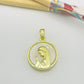 FO1051 Colgante Virgen Niña fondo Cristal diá. 23 mm más argollita más valier Figura Baño Oro