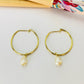 Joyas por Mayor Joyas Bañadas en Oro por Mayor Insumos para Joyas XO535 Aro Argolla con Perla Barroca Colgante de 9 x 8 mm Diá. 20 mm Espesor 1 mm Aro Baño Oro
