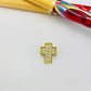 FO371 Cruz Circones 10 x 8 mm Figura Baño Oro Figuras Bañadas en Oro y Plata hecho de Bronce Bañado en Oro 18K